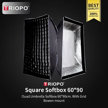 Triopo 60 X 90cm (23.6" X 35.4") Rectangular Softbox With Quick Release Pressing Design,Bowens Mount Softbox With Beam Grid detail image