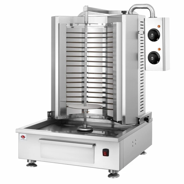 Professional Commercial Kebab Machine with Three Durable Ceramic Burners Automatic Rotating BBQ Grills Shawarma Powered Gas