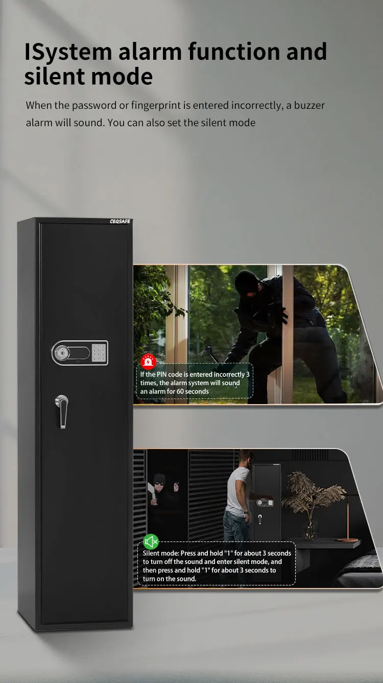 CEQSAFE Electronic Digital Fireproof Waterproof Steel Stash Gun Safes Box factory