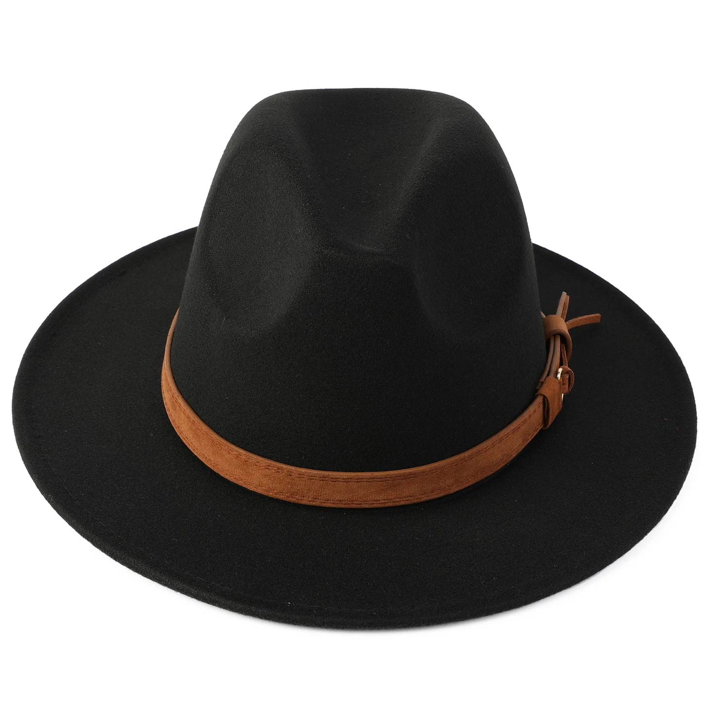SH-1031 Classic Vintage Fedora Hat for Men Women Wide Brim 