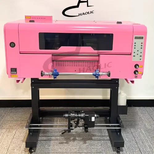 UV DTF Transparent Sticker Printing Machine Sticker Sheet Custom Print With Laminator Dual XP600 A3 Pink UV DTF Printer