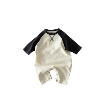 newborn comfortable casual one-piece baby boy and girl baby hit color home romper