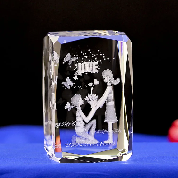 Customs Beautiful Wedding Gifts K9 3d Laser Crystal Gifts For Valentines Day Gifts