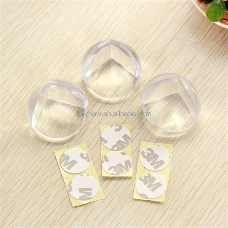 4x Rubber Ball Transparent Baby Safety Silicone Corner Protector Table Desk Edge 