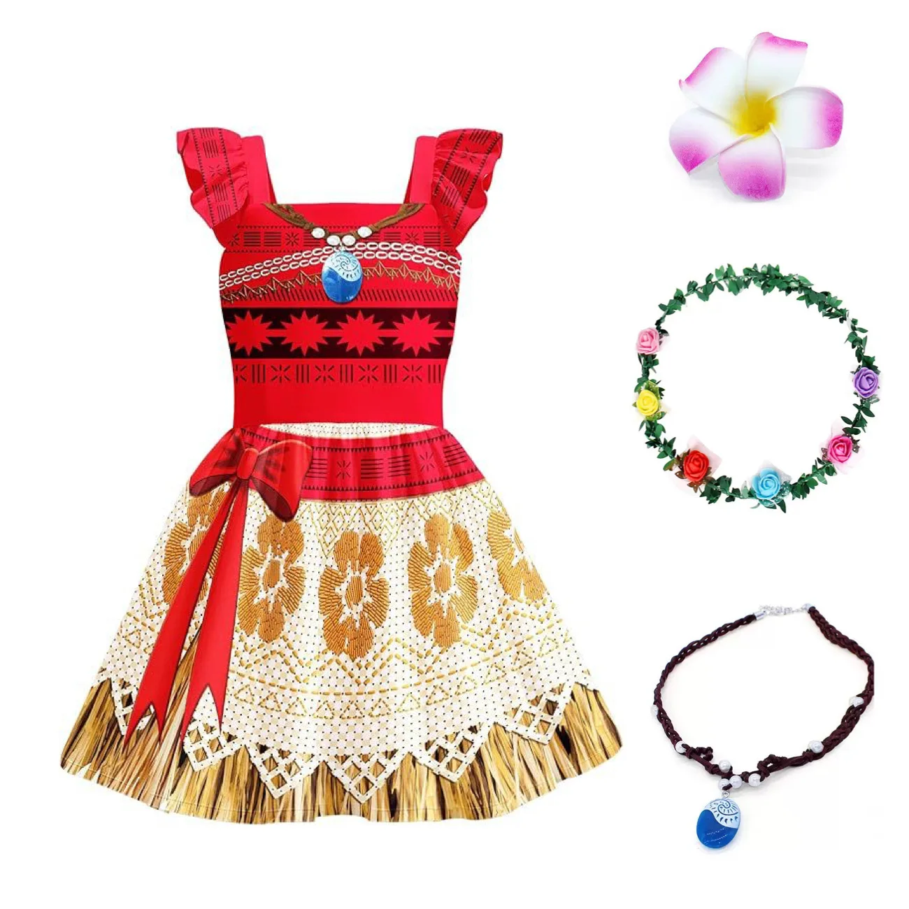 Moana 2 Girls Cosplay Dress - Summer Vaiana Fantasy Party