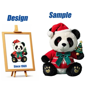 Shengye ASTM CPC CE Toys Custom Christmas Panda Toy Animals Cartoon Figure Wholesale Soft Stuffed Toys Holiday Promotional Gifts
