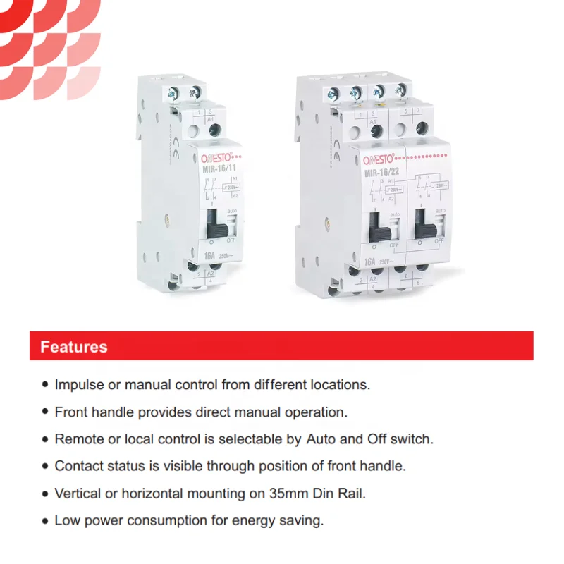High Quality Impulse Relay 250V AC DC Latching Relay 6V 12V 24V 48V 110V 130V 230V Modular Impulse Relay