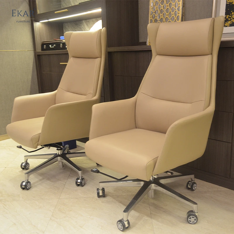 Adjustable Ergonomic Faux Leather Office Chair manufacture