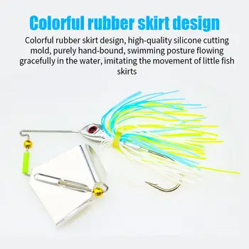 CHEERY PVC & Metal Bladed Jig Spinnerbait Fishing Lure for Ocean Boat River Lake & Stream-15g Bass Jig – Metal Jig – view 5