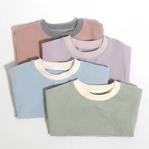 Best China Low Price Wholesale Summer Short Sleeve Top and Shorts Solid Breathable Kids Clothing Set