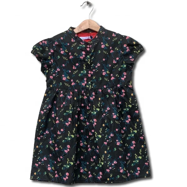 Pakistani Baby Girl Cotton Printed Dresses Children Summer Casual OEM Service Short Medium Girls PK Support Soft Silky Dress
