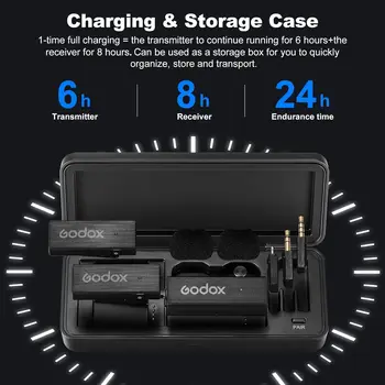 GODOX Movelink Mini LT Kit Wireless Microphone System, 2.4GHz for IPhone, Camera, Vlogger, Youtuber, Interviewer detail image