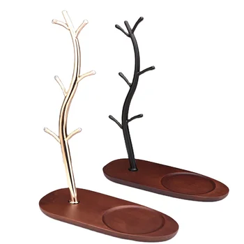A Set of 2 Inverted Display Storage Racks  Wooden Creative Wine Glass Storage Tray  Home Kitchen Storage Rack