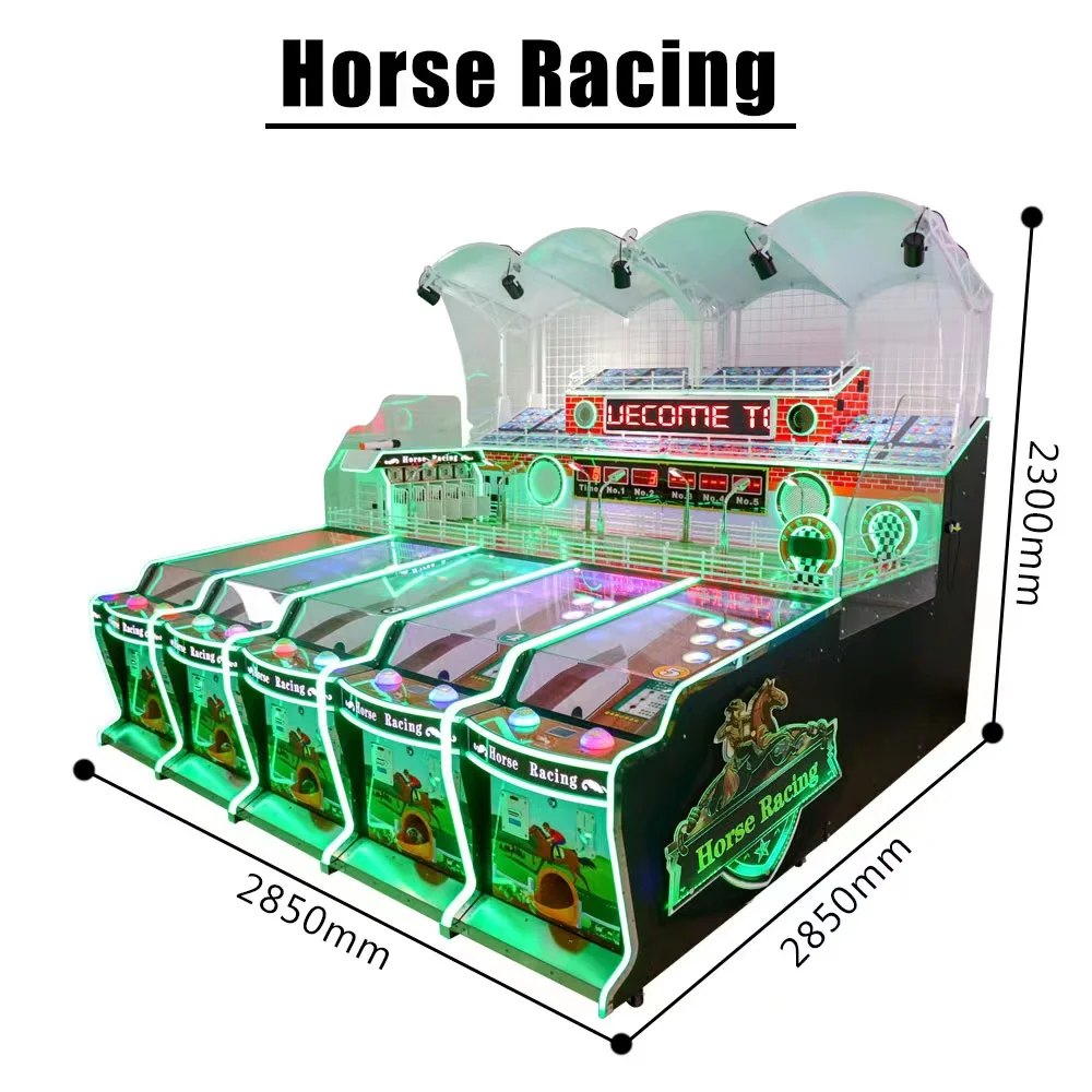 Amusement Carnival Booth Game Coin Operated 5 Players National Horse Racing Bounce Ball Ticket Redemption Machine