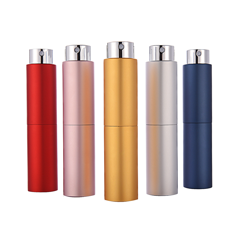 Travel Spray Bottle Custom Luxury Mini Pocket Size Refillable 8ml 10ml White Twist Perfume Round Atomizer Travel Cosmetic Spray Bottle