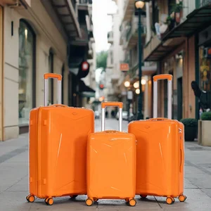 Large Cute Zipper Opening Spinner Suitcase Set With Lock and Caster Wheel Practical Trolley Luggage