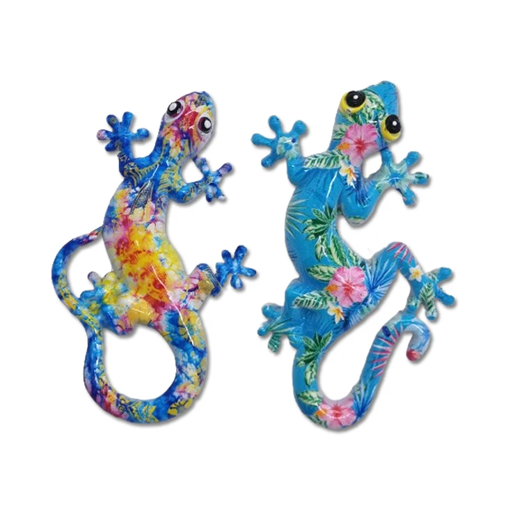 Aimant Réfrigérateur Souvenir Gécko - Décoration Ibiza Espagne - 9,7 X 4,6 Cm - Polyresine Et Aimant - 2