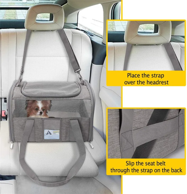 product suitable for outdoor medium and large size custom comfortable pet dog cat carrier bag soft sided  with foldable bowl-55