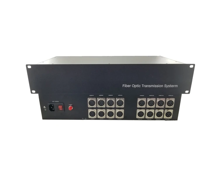 Broadcast 16 Channel Balanced XLR Audio to Fiber Optical Converter Extender