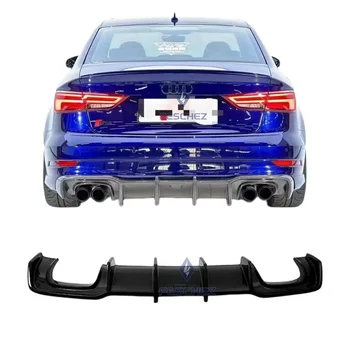 Karbel Style Carbon Fiber Rear Lip Diffuser Spoiler No Lamp Car Back Bumper For Audi A3 S3 2014-2016