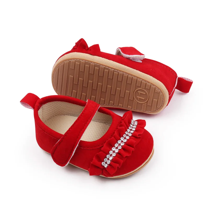 Rhinestone Design Soft TPR Outsole Prewalker Baby Girl Shoes Baby Walking Shoes for Girls supplier