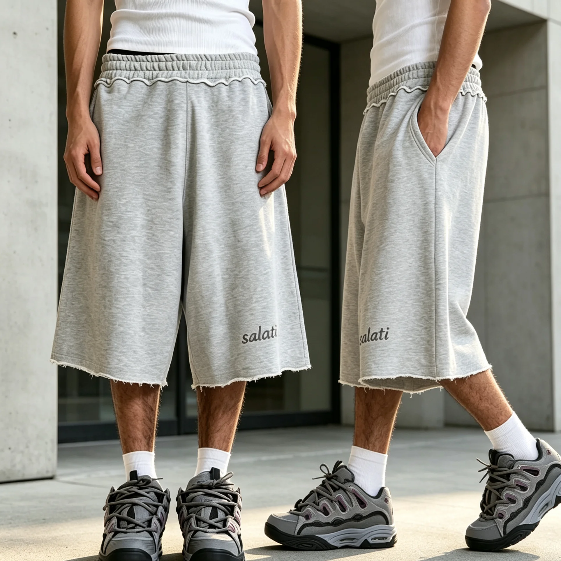 Men Summer Ice Silk Drawstring Elastic Breathable Straight Thin Quick Dry Outdoor Sport Pants High Street Loose Daily Casual gallery 2