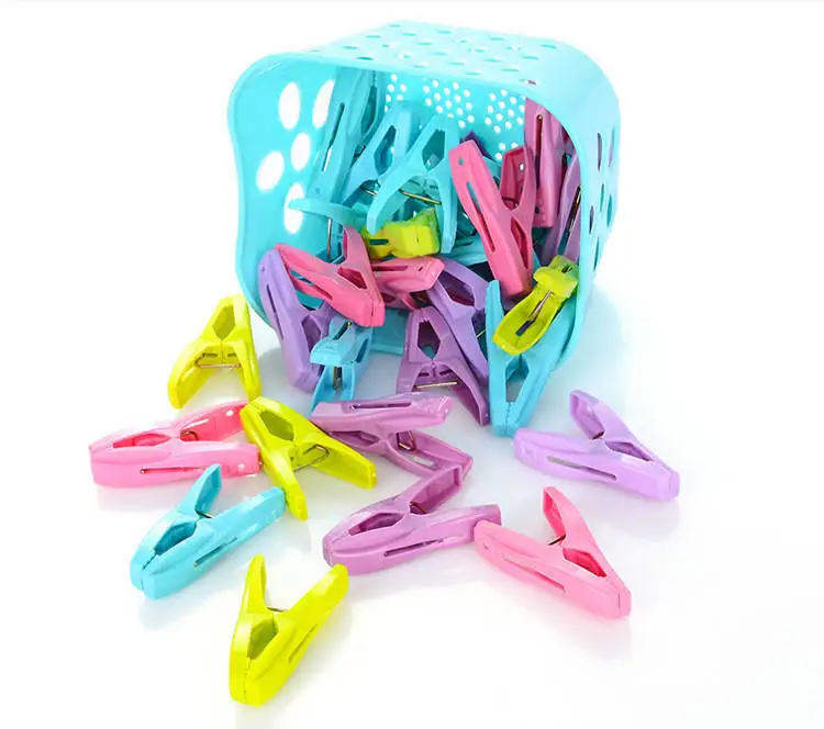 30pcs Plastic Clothes Pegs Laundry Clothespin Clothes Pins Storage Organizer Quilt Towel Clips