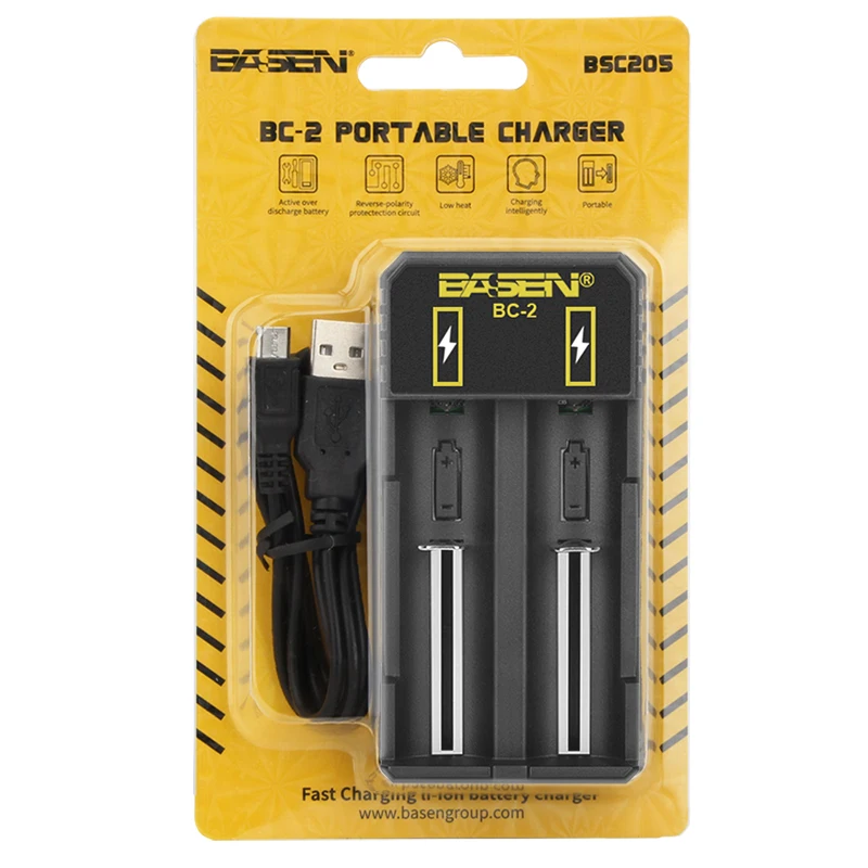 Wholesale BASEN BC-2 Portable DV5V 1A USB 18650 Li-ion Battery Charger