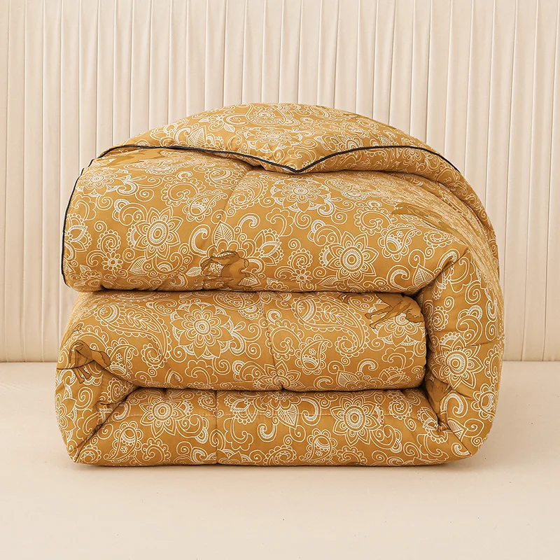 Custom bronzed camel wool foldingwinter quilt anti-bacterial skin deluxe warmanti-cold polyester fiber comforter special price