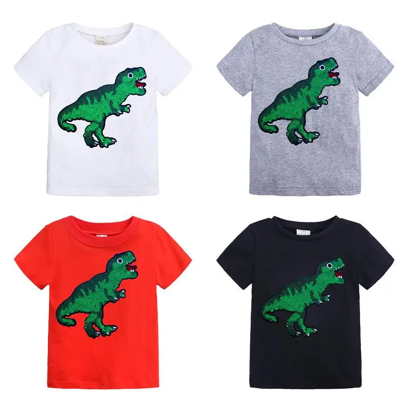 Cartoon Sequin Baby Boys T Shirt Summer 