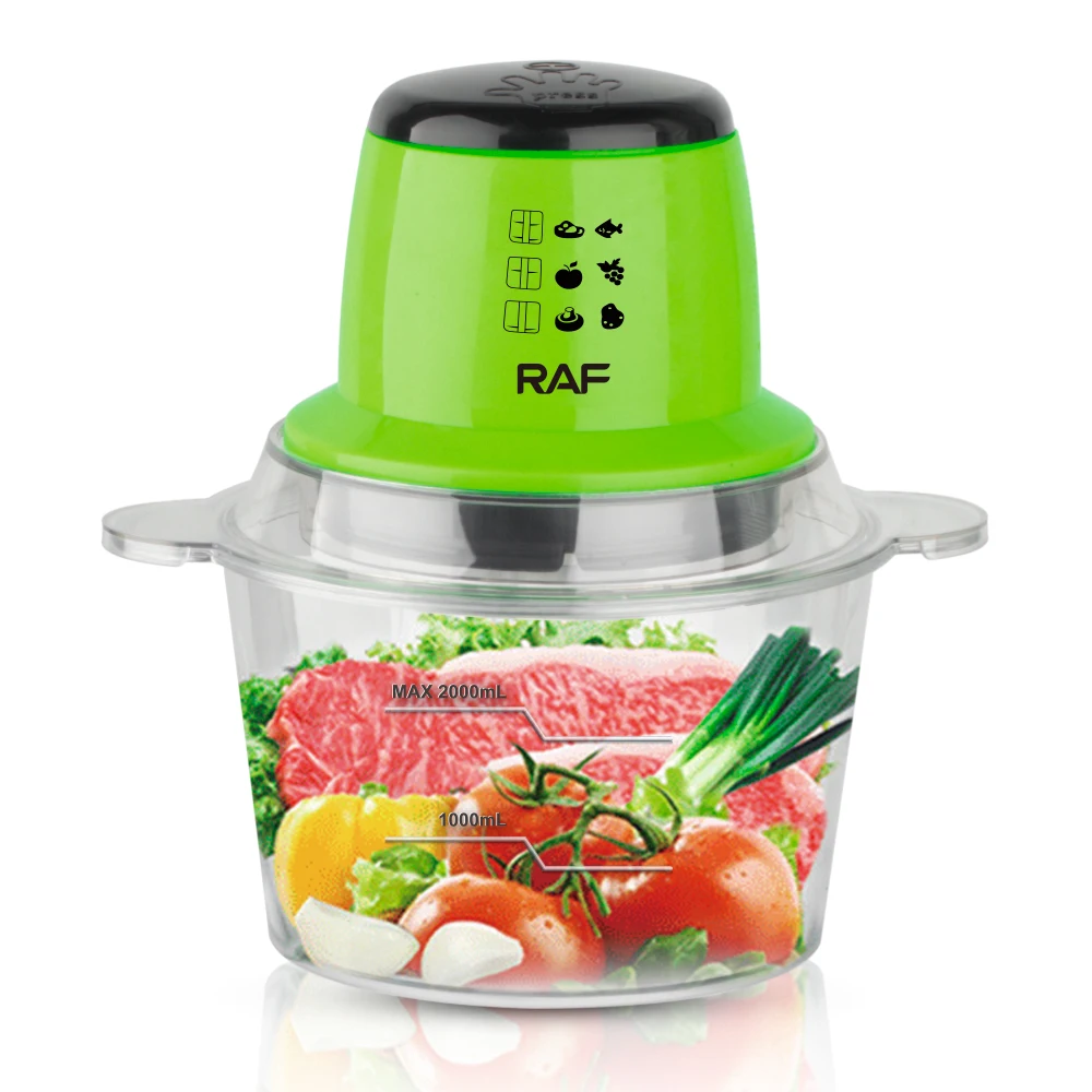 Mini tocator electric, Robot de bucatarie AT PERFORMANCE®, 600 W, 2 viteze + puls, bol 2 L, dispozitiv de emulsifiere, disc din inox, VERDE. - Blendere si Tocatoare - atMag.ro