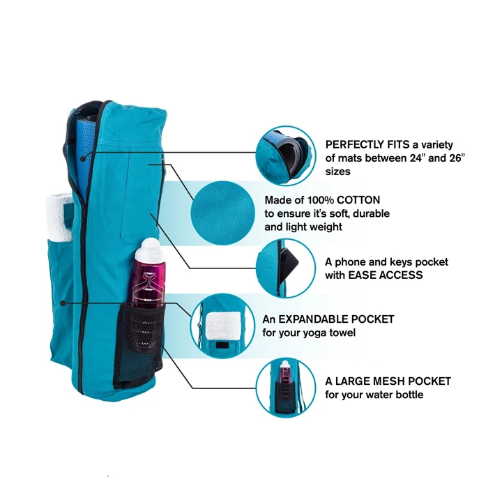 Wholesale Custom Travel Yoga Gym Bag Eco Friendly Cotton Canvas Yoga