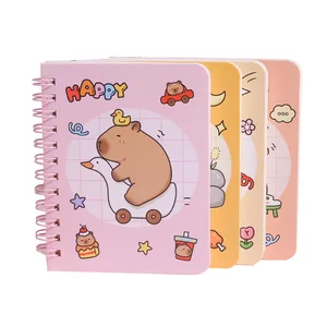 2026  Custom A6 Cute Color Cartoon Capybara Journal Diary Mini Child Spiral  Notebook for Gifts