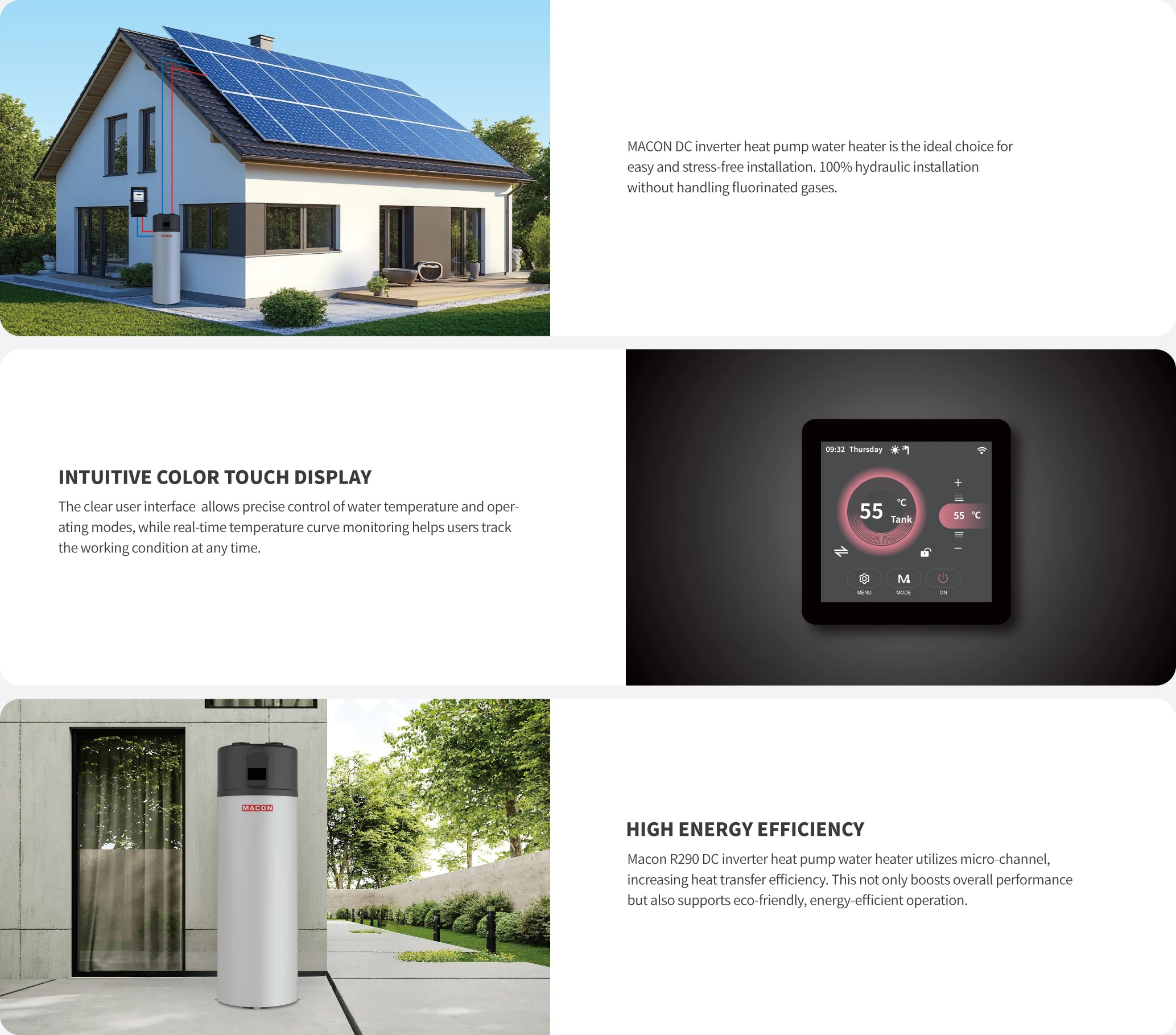 Air to Water Heat Pump, 150L, 3KW, Electric - detail 10