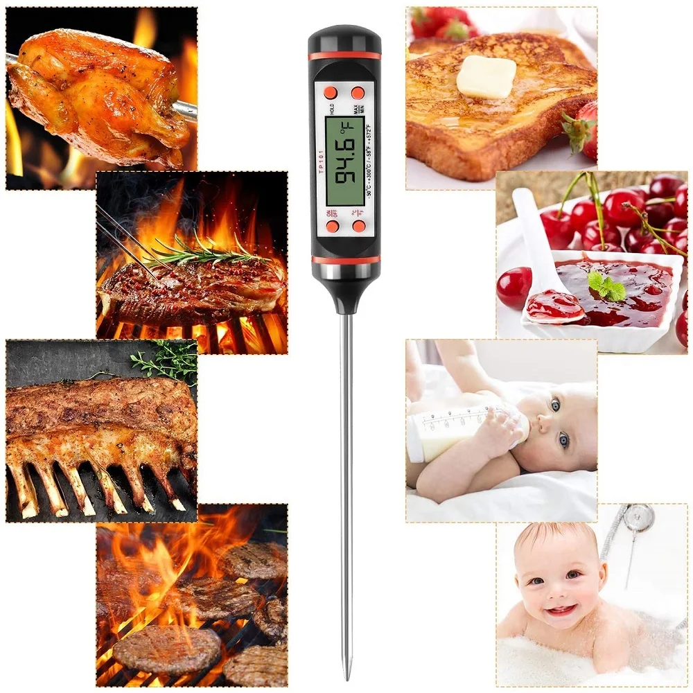 Food Thermometer Kitchen Digital Thermometer Cooking Food Meat Bbq Probe  Water Milk Oil Liquid Oven Thermometer Kitchen Tools - Buy Digital