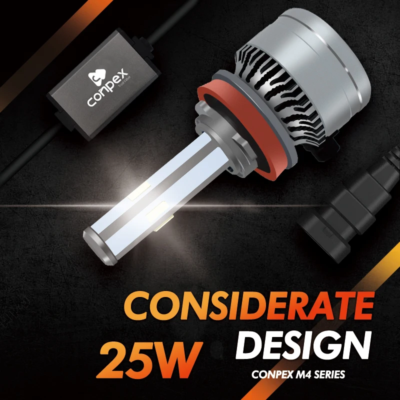 Conpex Super Bright H4 NO Fan 4000 Lumens 12V Car Motorcycle Led Bulbs Headlight