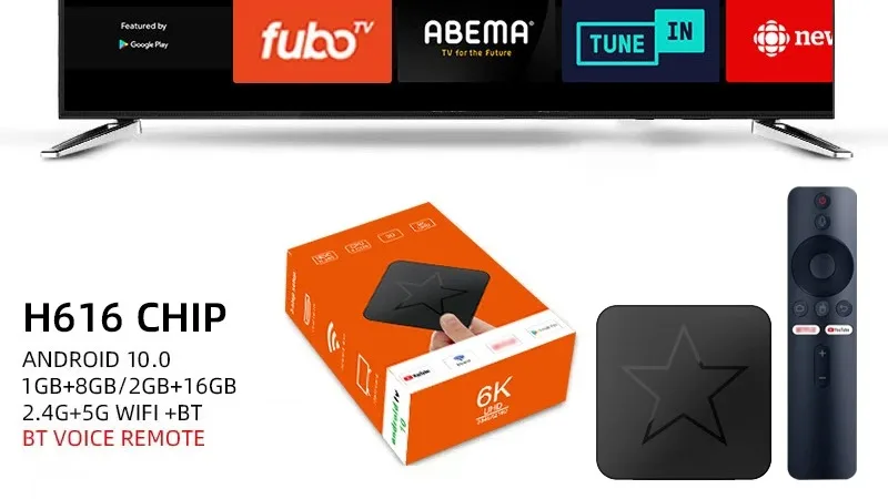 Q7 ATV UI Android TV Box - 4K Set Top Box with Dual WiFi, Voice