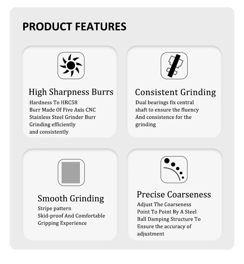 G1 Manual Coffee Grinder Capacity 20g With Stainless Steel Conical Burr