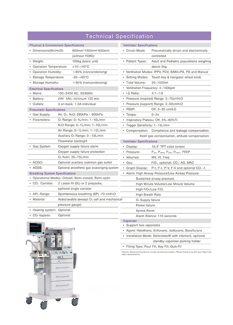 Medical large animal anesthesia machine human anesthesia machine cart AEON8300A