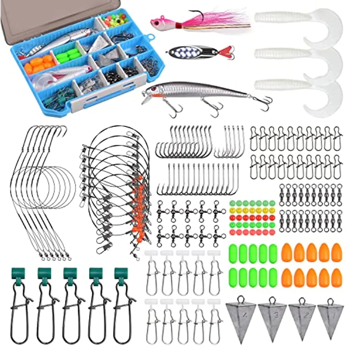 173PCS Saltwater Fishing Lures - Surf Fishing Rig Kit 173PCS Saltwater Fishing Lures - Surf Fishing Rig Kit