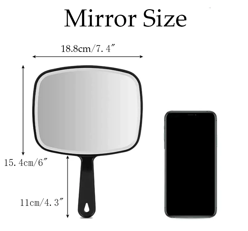 Large Hand Mirror With Handle,Vanity Makeup Home Salon Travel Use For