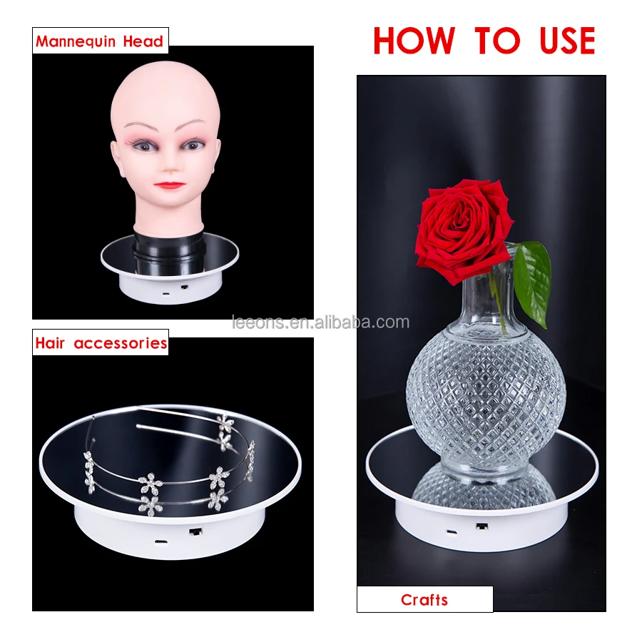 20cm USB Motorized Rotatable Display Racks 360 Degree Rotating ...