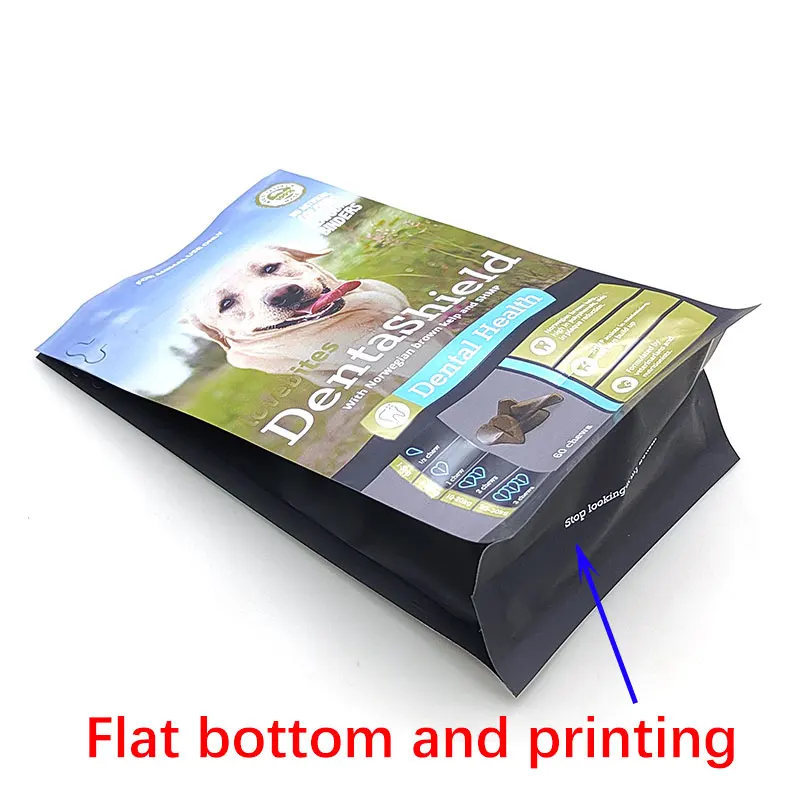 Custom 1kg 5kg 10kg 15kg Stand Up Pouch Pet Dog Cat Food Resealable Packaging Flat Bottom Bag With Zipper