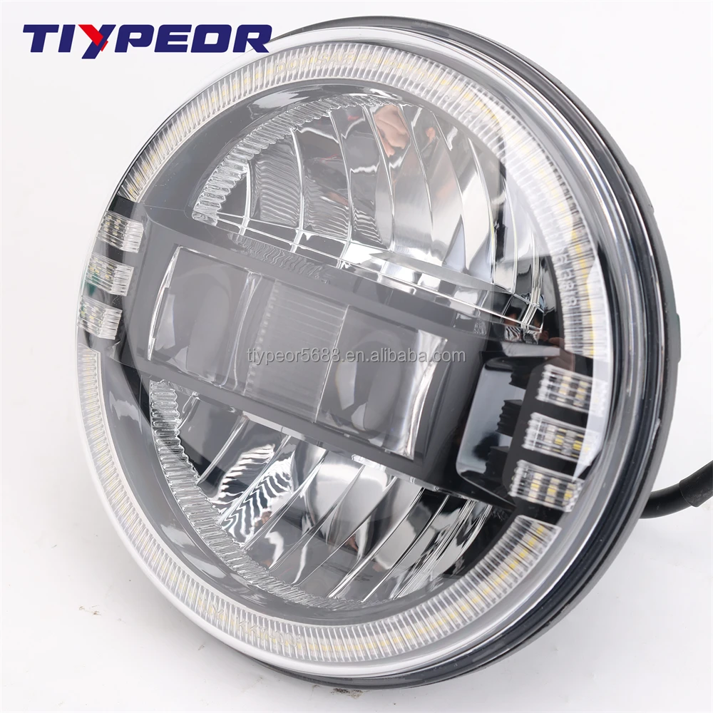 product tiypeor e mark dot 7 inch motor headlight for harley motorcycle lamp high performance projector round headlight for jeep jk-9