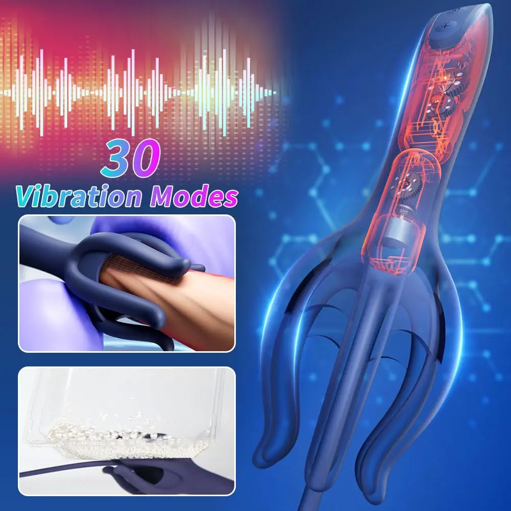 Men Masturbation Toys 30 Vibrating Penis Training Vibrator Male Masturbator With Clamping Pulse Vibration Handhold Glans 4
