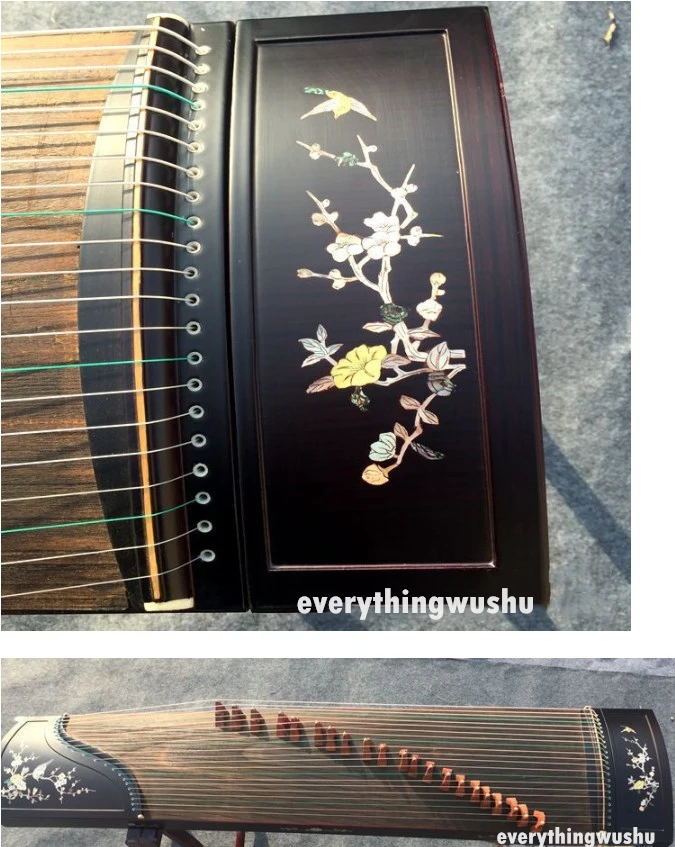Traditional Shell Engraved Guzheng Chinese Yangzhou Guzheng 21 Strings