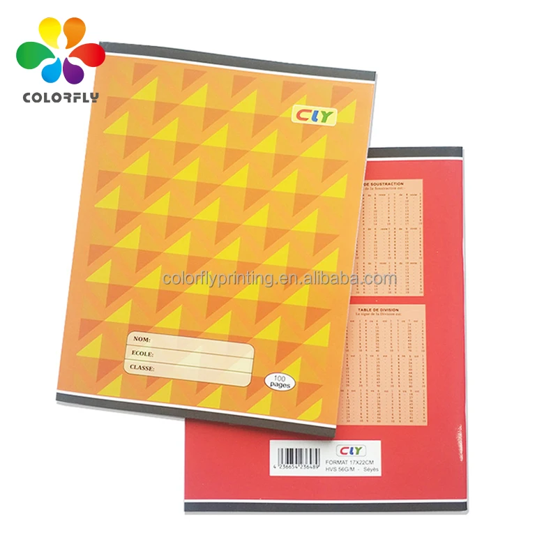 High Quality A5 French Line School Notebooks China Factory Wholesale Paper Cover Saddle Stitching Binding Stationery for Africa