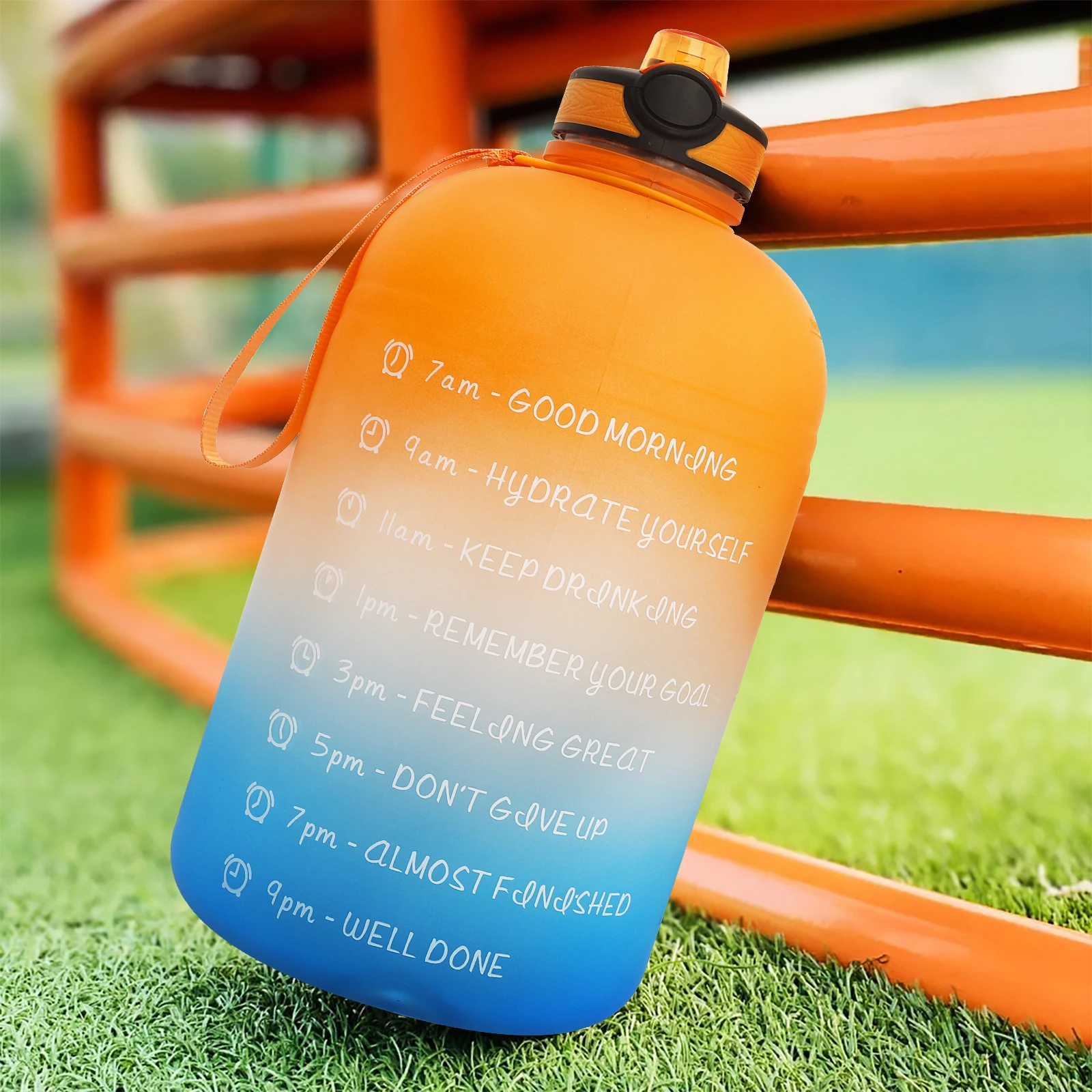 1 Gallon Water Bottle With Straw & Time Markings 128oz Motivational Water Jug Bpa Free