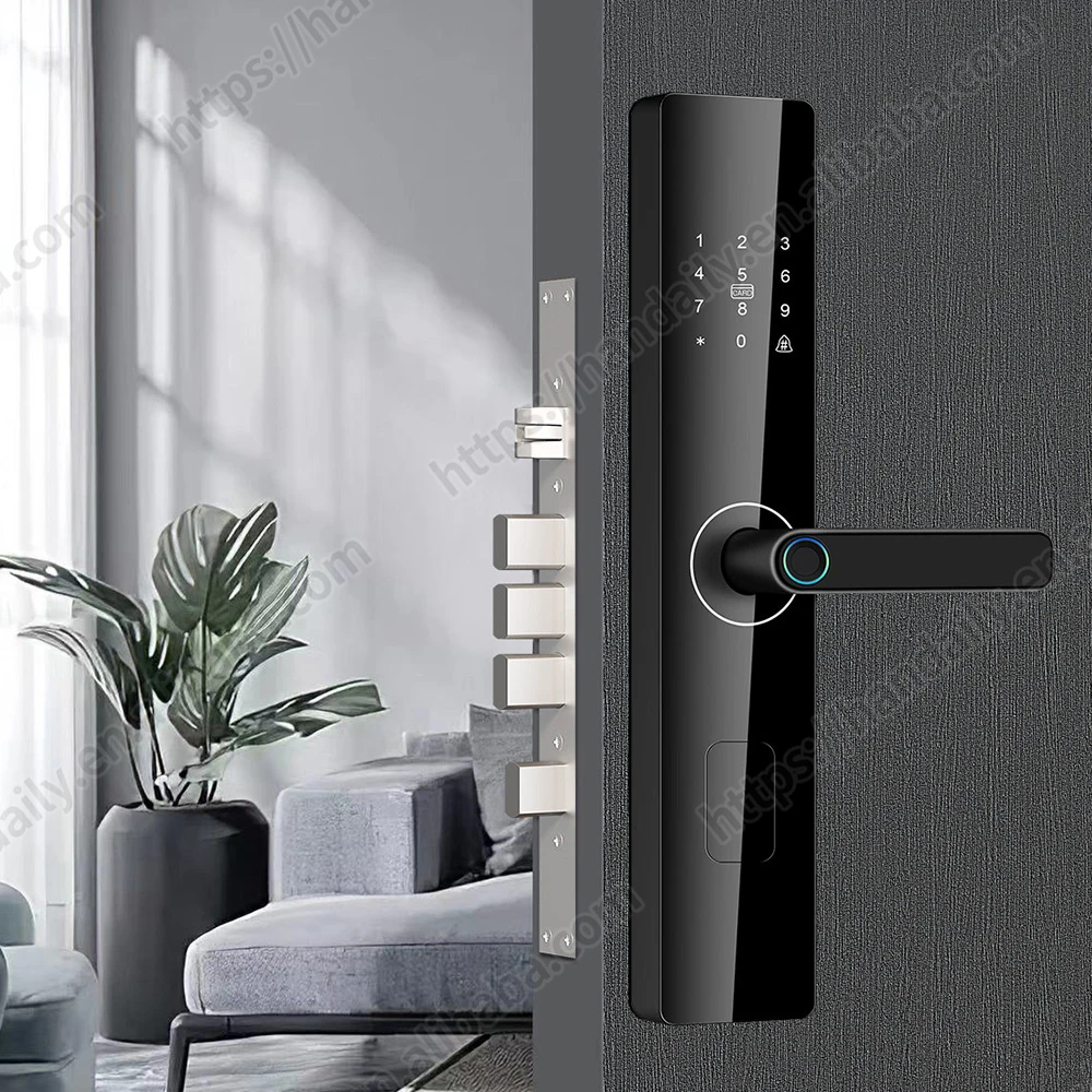 Factory Price Smart Door Lock with Tuya WiFi, Fingerprint, RFID, and Digital Password for Wooden Doors and Apartments Z4
