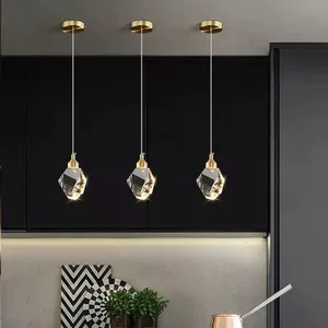 Luxury Decorative Led Iron K9 Crystal Pendant Light Golden Bedroom Living Room Modern Ceiling Chandeliers